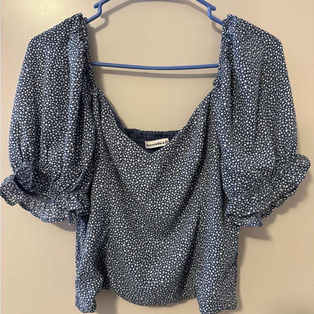 Abercrombie & Fitch Navy Polka Dot Blouse